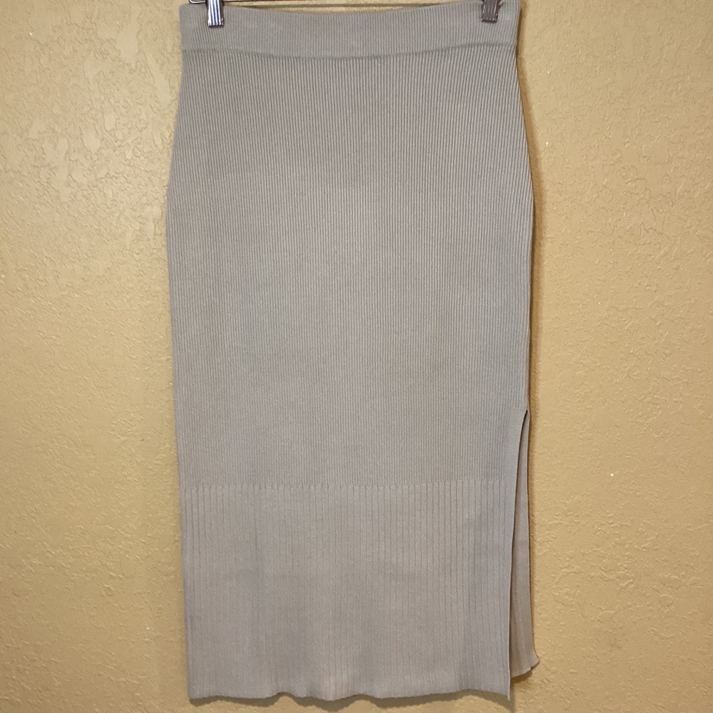 Alp n Rock ANR+ Ida Ribbed Midi Skirt in Beige, Size Small